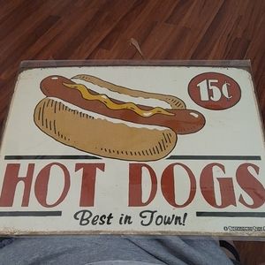 sign metal hot dogs 13"x16" new
